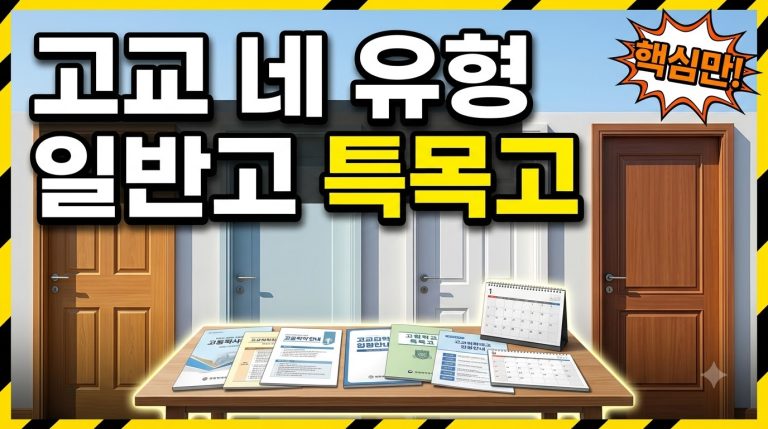 고등학교 유형 총정리 — 일반고·특목고·자사고·특성화고 무엇이 다른가