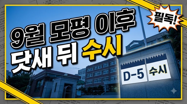 9월 2일 모의평가, 그리고 닷새 뒤 수시 원서접수