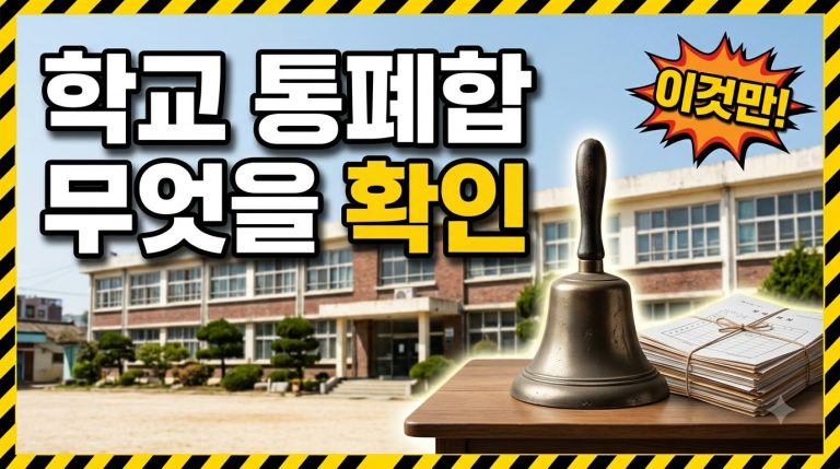 다니던 학교가 통폐합된다면 — 무엇부터 확인하나