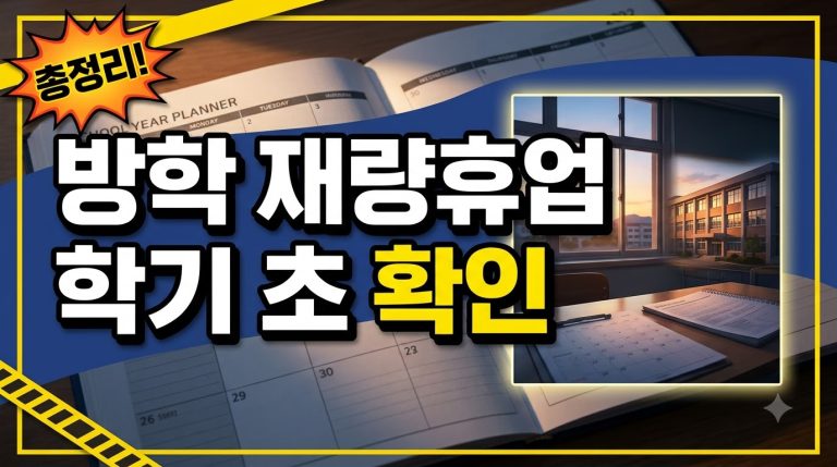 학교 학사일정 확인하는 법 — 방학·시험·재량휴업일 미리 보기