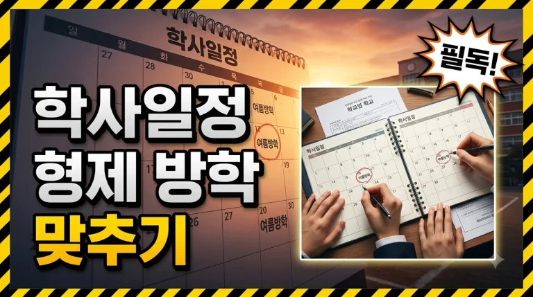 형제자매 학교가 다를 때 방학 날짜 맞추는 법
