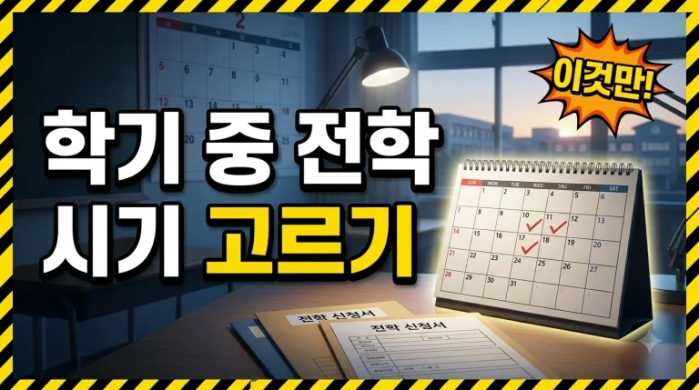 전학, 학기 중에 해도 될까 — 시기 정할 때 보는 것