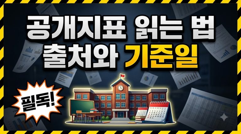 진학 관련 공개지표 — 공시 데이터 읽는 법 종합