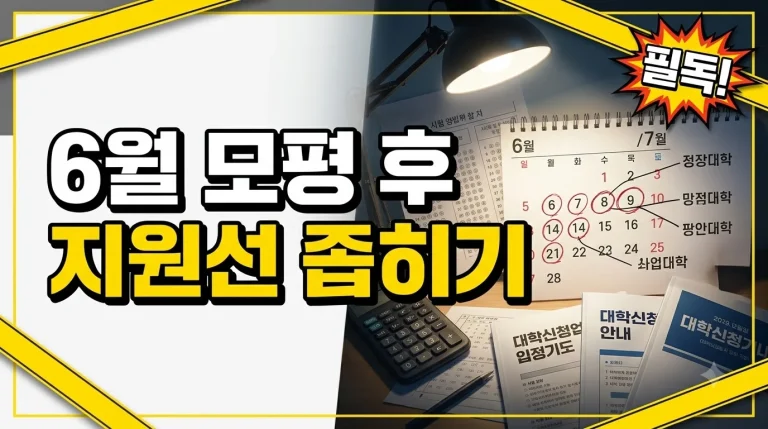 6월 모의평가 이후, 수시 지원 대학을 어떻게 좁힐까