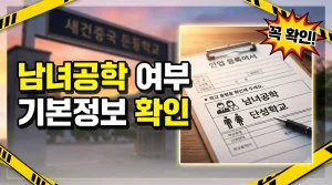 남녀공학? 남고·여고? 특정 학교가 공학인지 확인하는 법