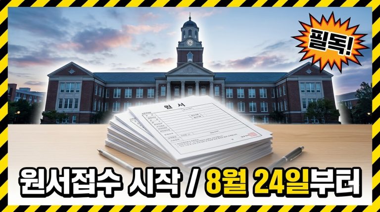 수능 응시원서 접수 — 8월 24일부터, 놓치면 다음은 내년