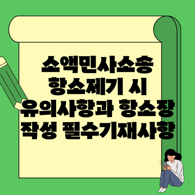 소액민사소송 항소제기 시 유의사항과 항소장 작성 필수기재사항