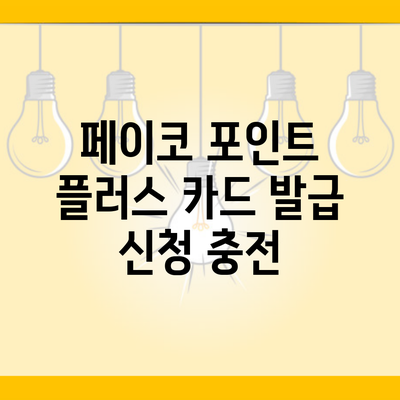 페이코 포인트 플러스 카드 발급 신청 충전