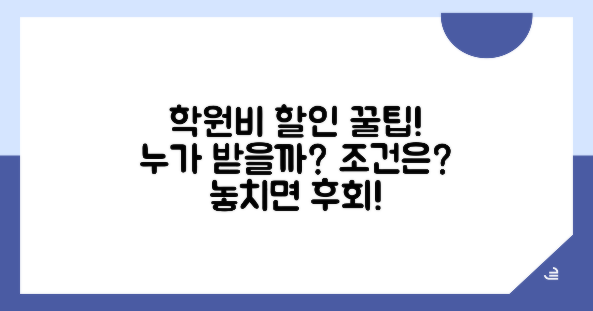 학원비 할인 대상과 조건 알아보기