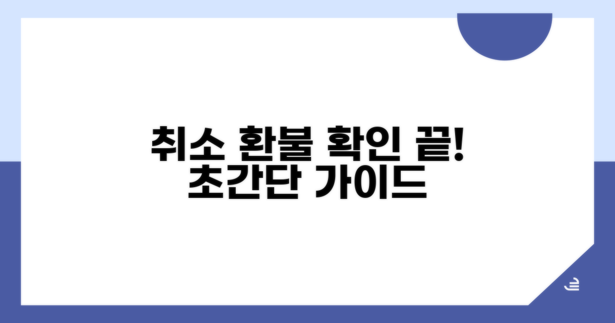 취소 절차와 환불금 확인 방법