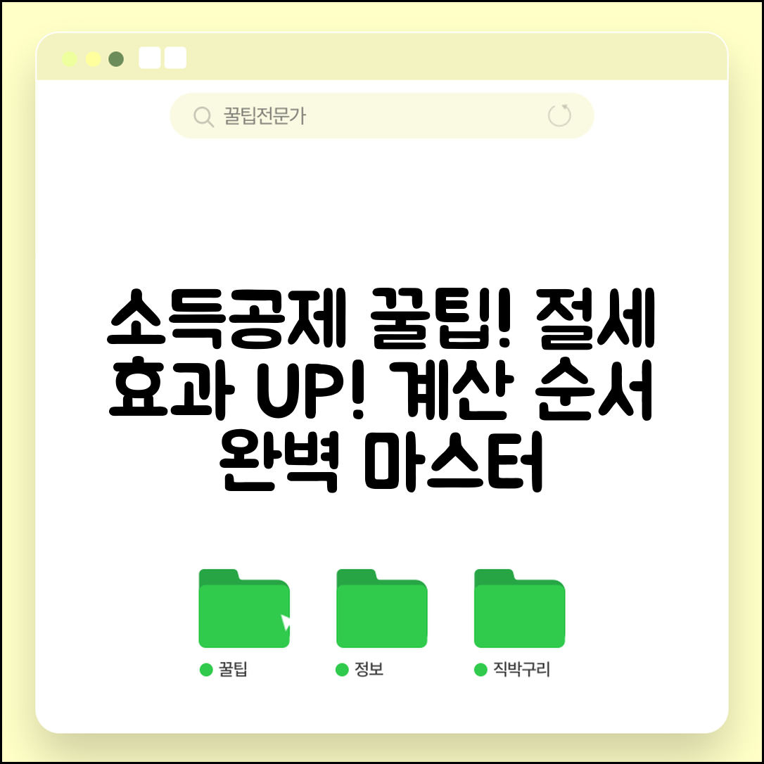 소득공제 계산 방법 이해 | 소득공제 적용 순서와 절세 효과 계산법