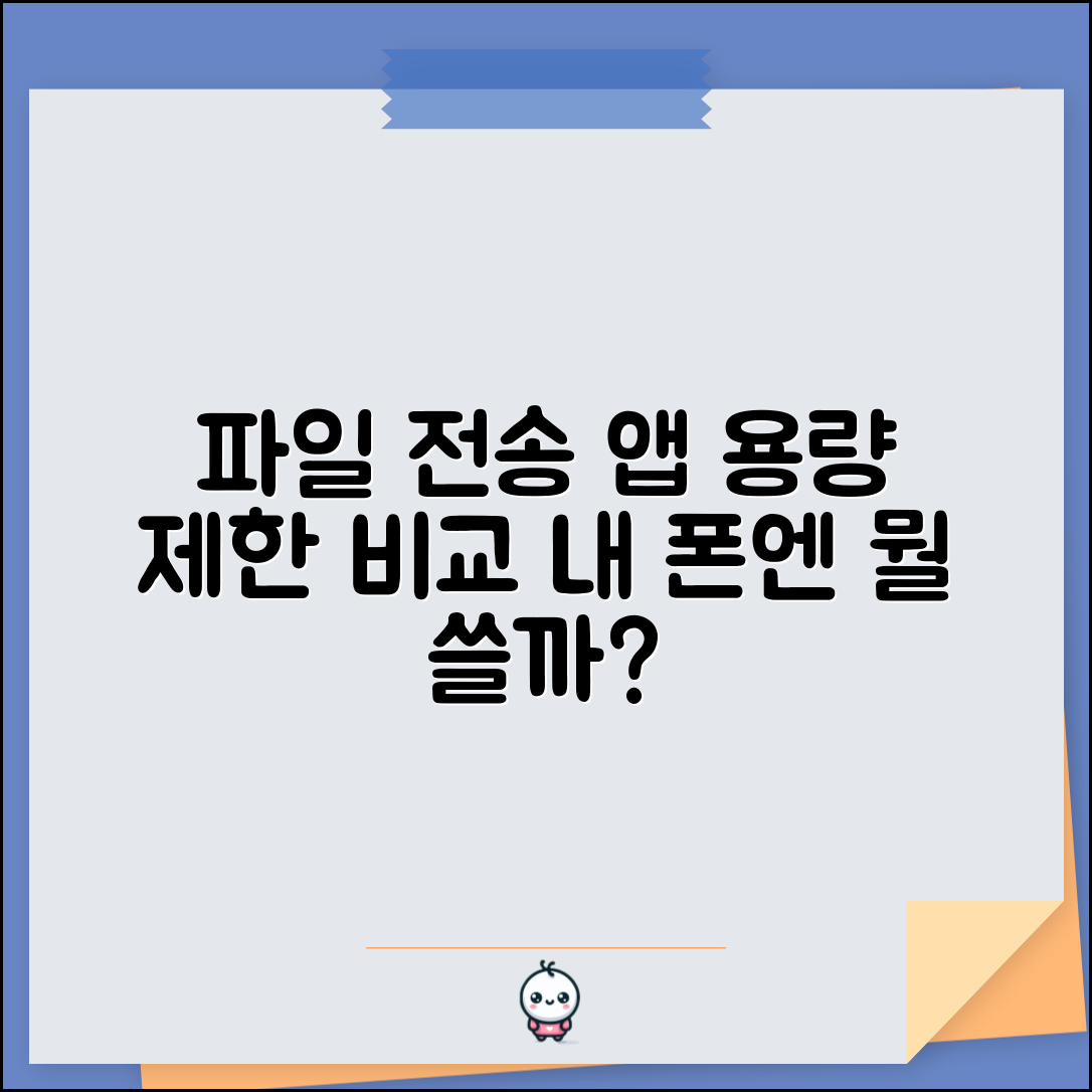 파일 전송 어플 용량 제한 | 앱별 파일 크기 제한 비교