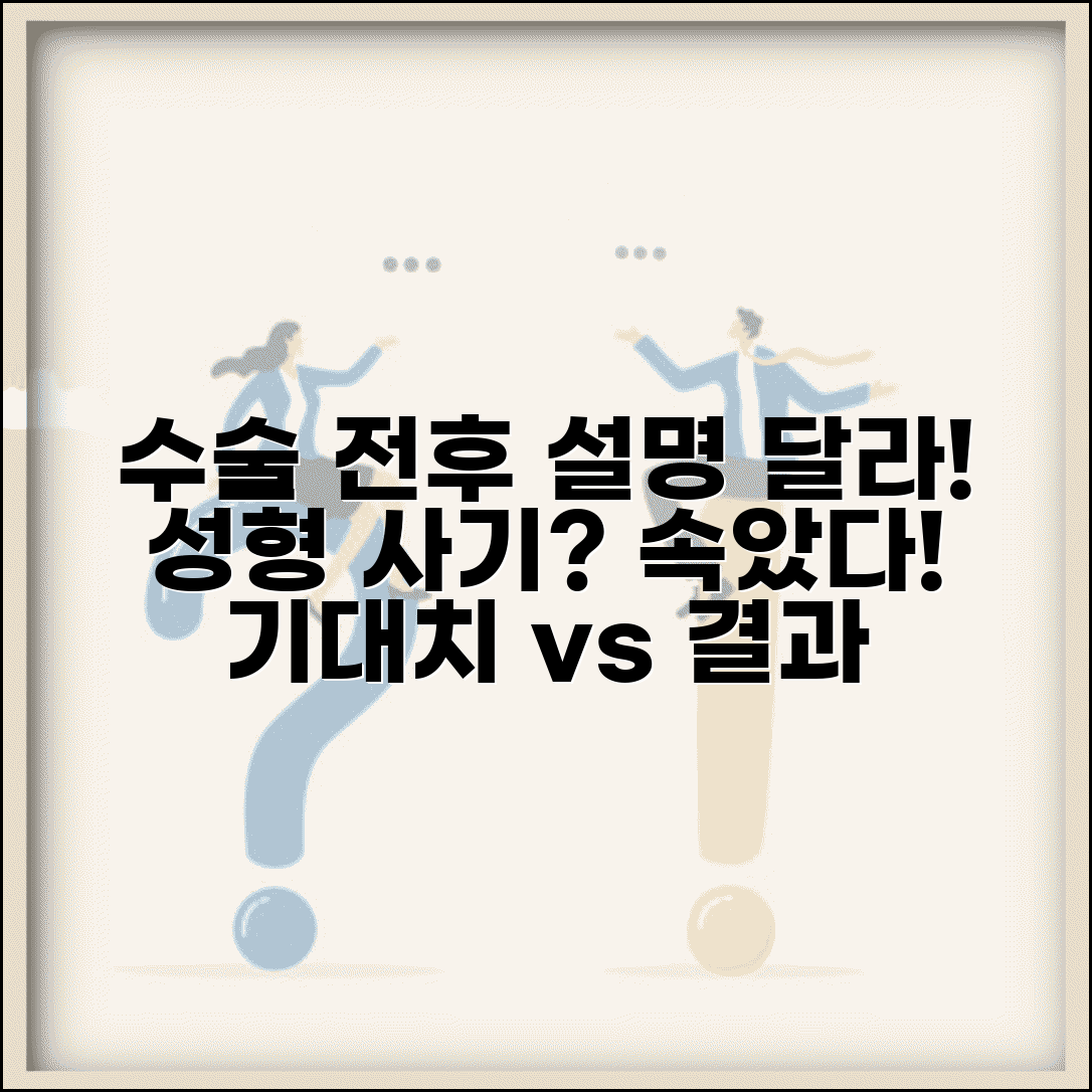 성형외과에서 수술 전 설명과 결과가 다른데 사기 아닌가요 | 성형 사기 | 설명의무 | 기대치