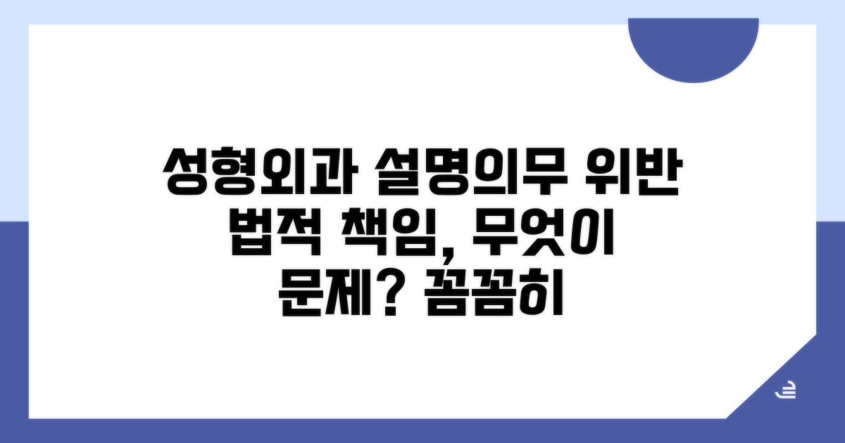 성형외과 설명의무 위반, 법적 책임은?
