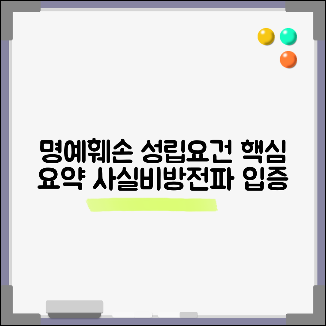 명예훼손 성립요건 핵심 정리 | 사실 적시/비방 목적/전파성 입증 기준