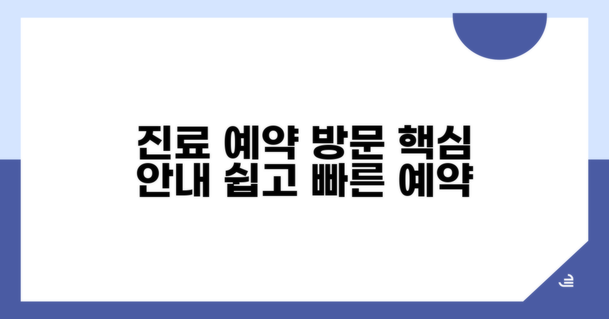 진료 예약 및 방문 안내