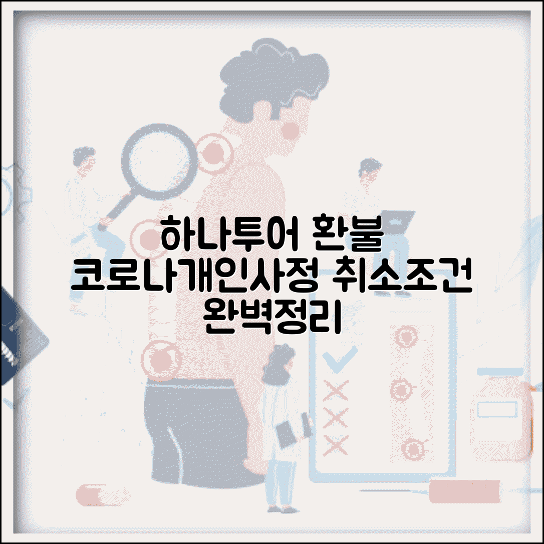 하나투어 환불 받는 법 코로나 개인 사정 취소 조건