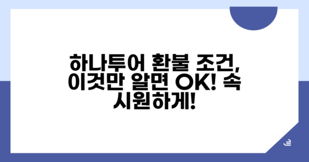 하나투어 환불 조건, 이것만 알면 끝