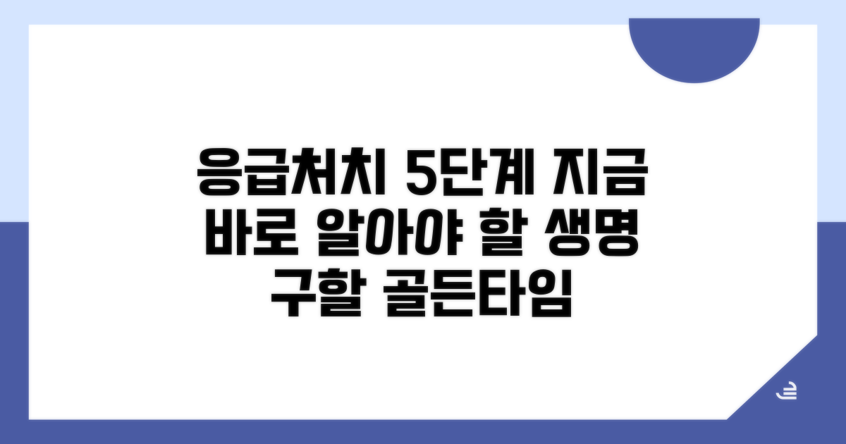 즉시 해야 할 응급처치 순서