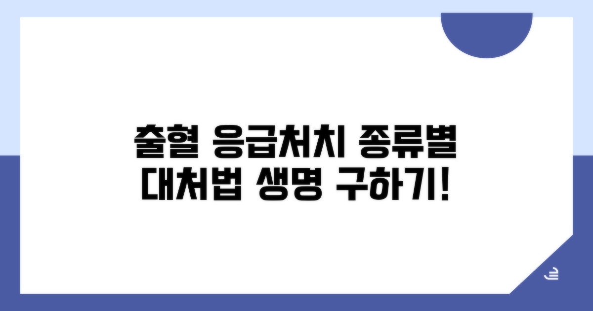 상황별 출혈 종류와 응급처치 원칙
