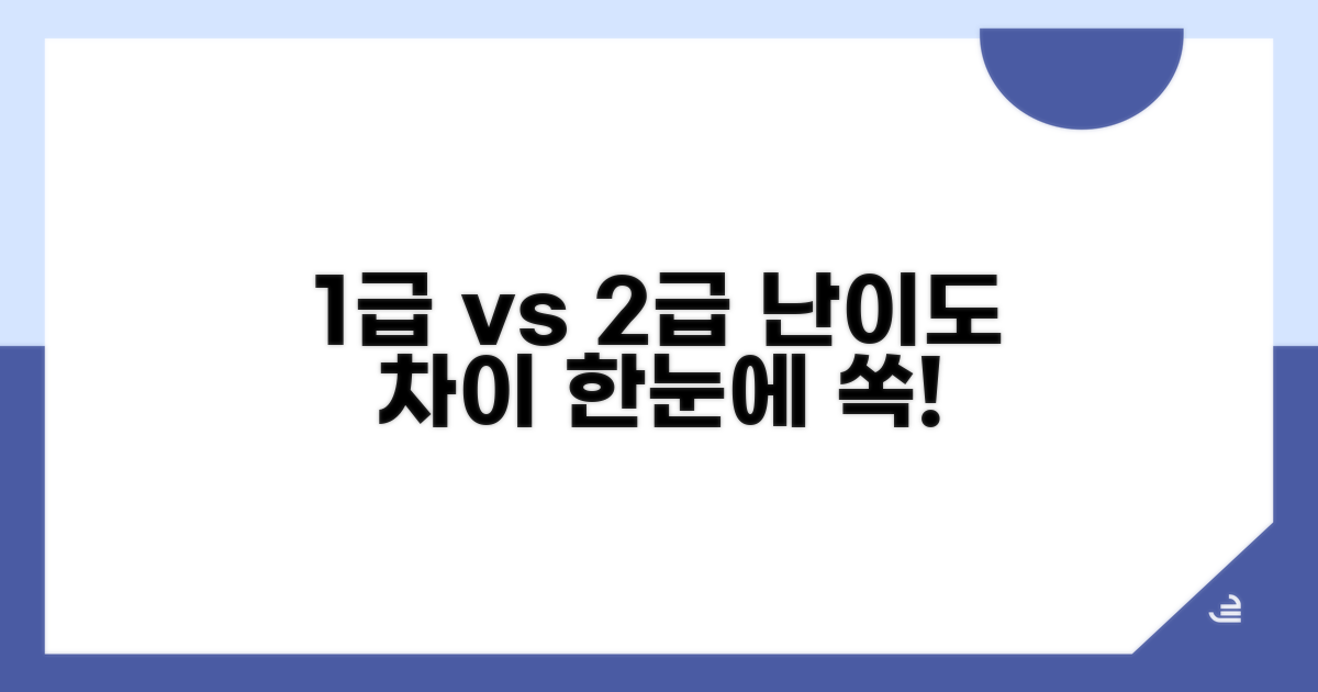 1급 vs 2급 난이도 차이 한눈에