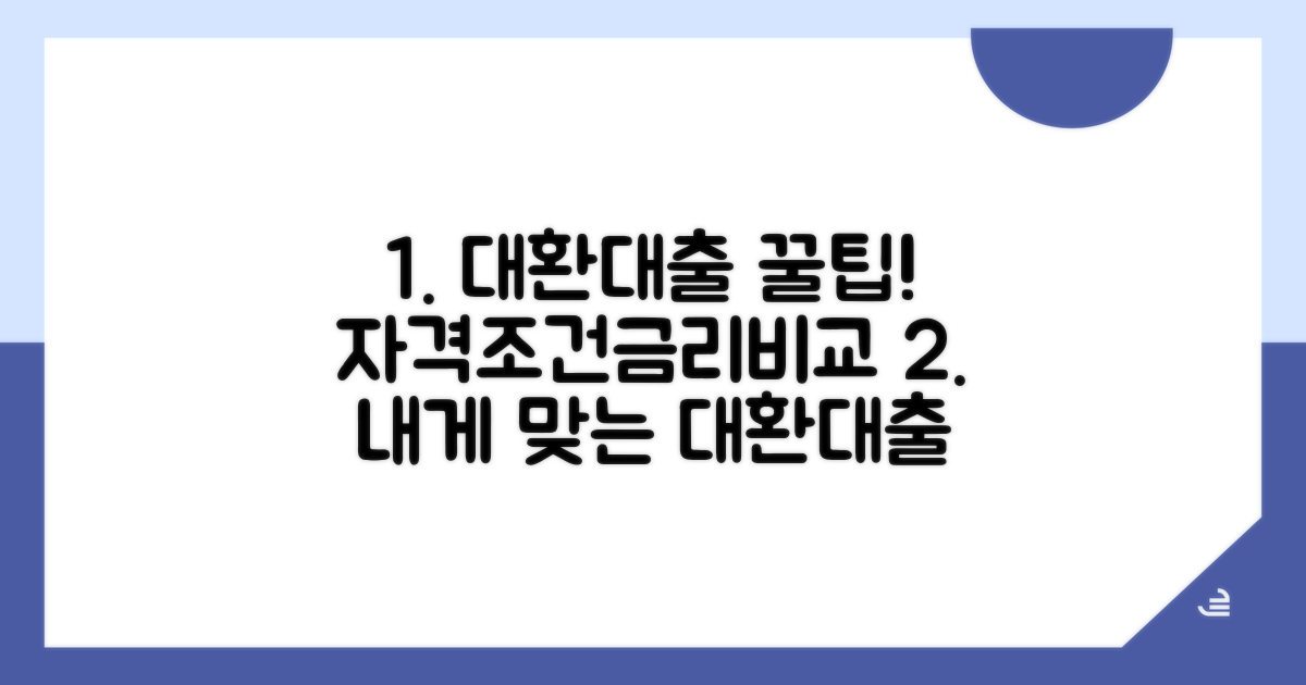 대환대출 자격조건 및 금리 비교