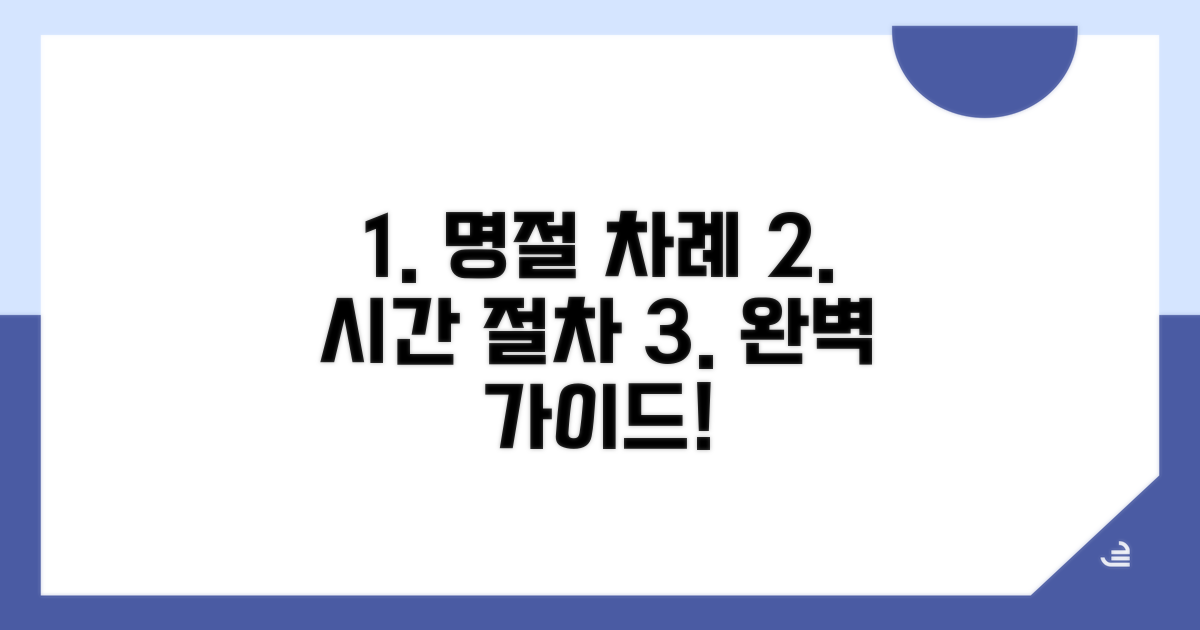 명절 차례 시간과 절차 상세 안내