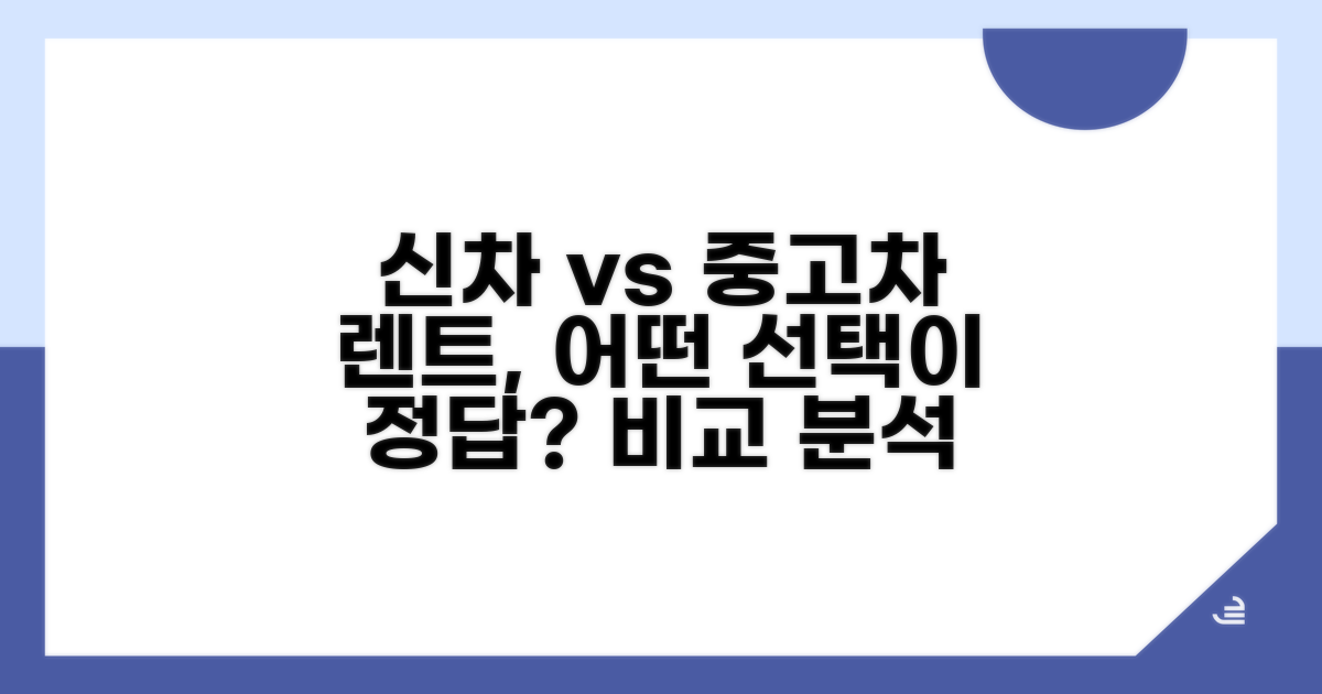 신차 장기렌트 vs 중고차 비교