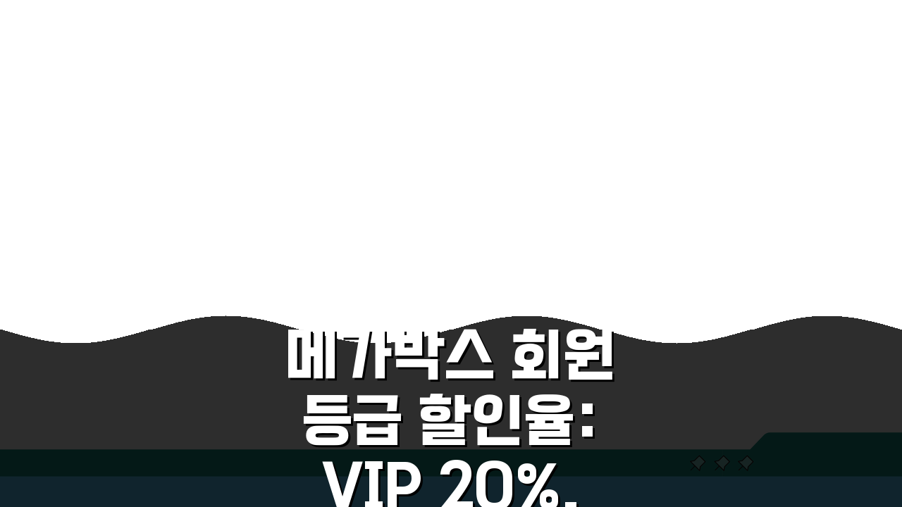 메가박스 회원 등급 할인율: VIP 20%, VVIP 30% 혜택 완벽 분석