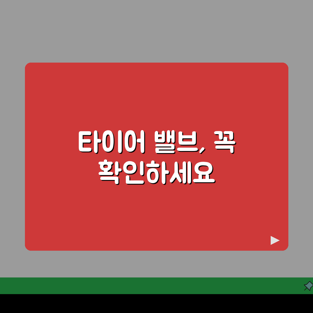 타이어 공기압 밸브관리 | 타이어 밸브 점검과 교체시기 꿀팁 공유할게요!